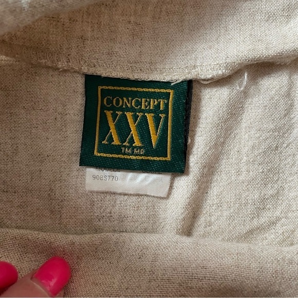 𝅺concept XXV Linen Blend Tan Heather 2 Button Closure Wrap Skirt, Size M - Picture 5 of 10